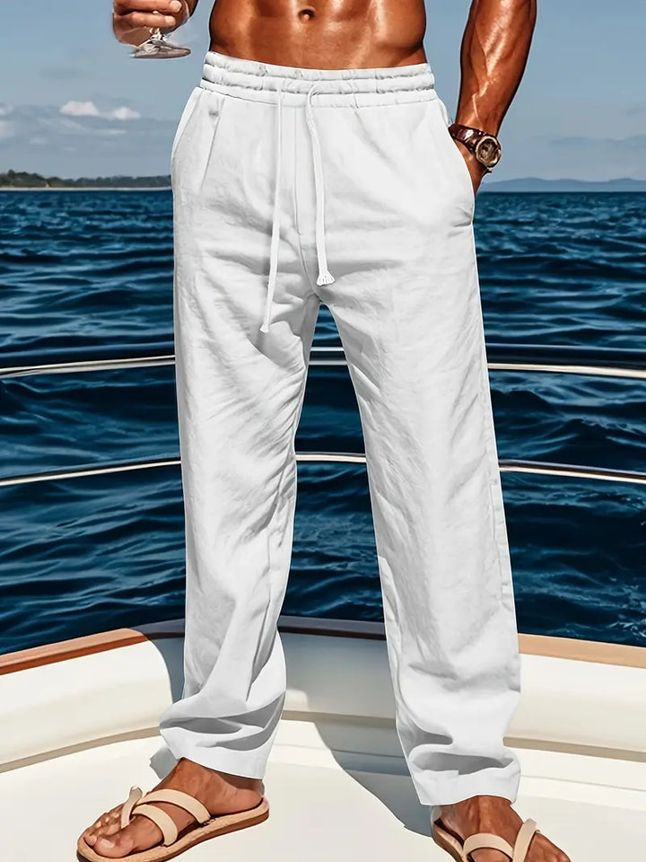 Elegante Herren Sommerhose in Schwarz, atmungsaktiv & vielseitig. Für Freizeit & Stil.