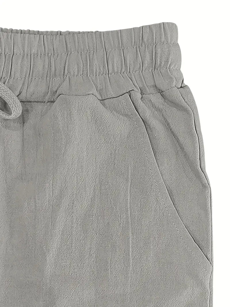 Moderne Herren Sommerhose, Khaki, locker geschnitten. Stilvoll für Freizeit & Casual.