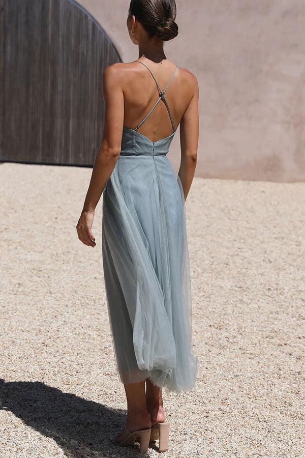 Feminines Maxikleid, ärmellos, Trägerkleid, knöchellang, perfekt für den Sommerabend.