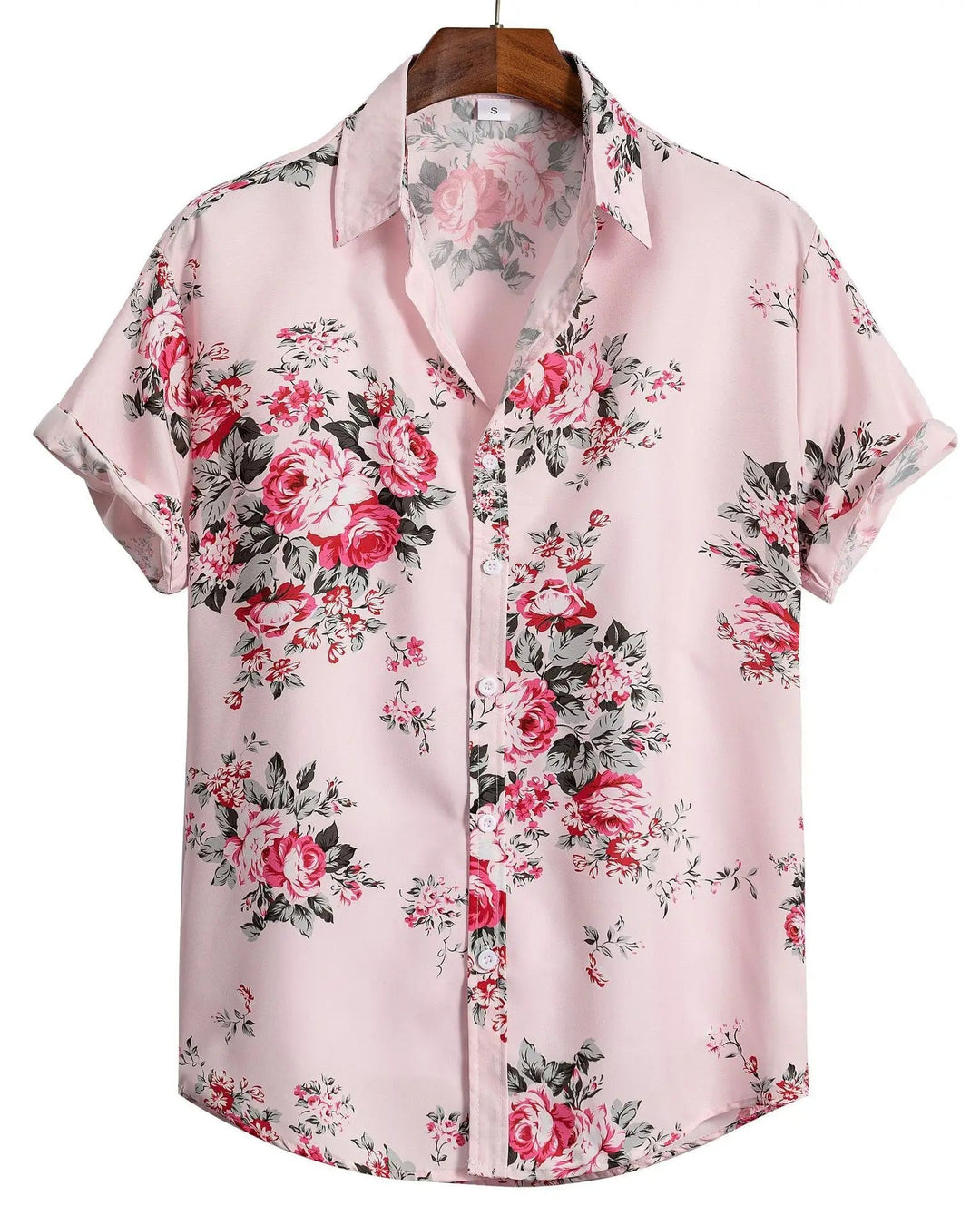 Herren Kurzarmhemd mit Blumenmuster. Lässiges Shirt für Männer im Sommer.