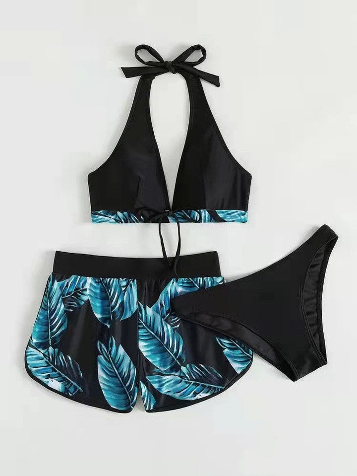 Trendiges Damen Bikini-Set mit Shorts für den Sommerurlaub, Strand oder Pool. Perfekt für Wassersport.