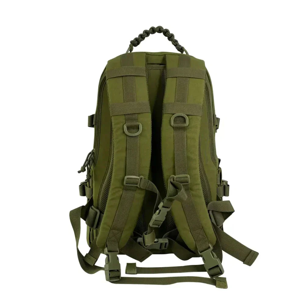 Robuster Herren Wanderrucksack mit Molle System & mehreren Fächern, perfekt für Reisen und Outdoor-Abenteuer.