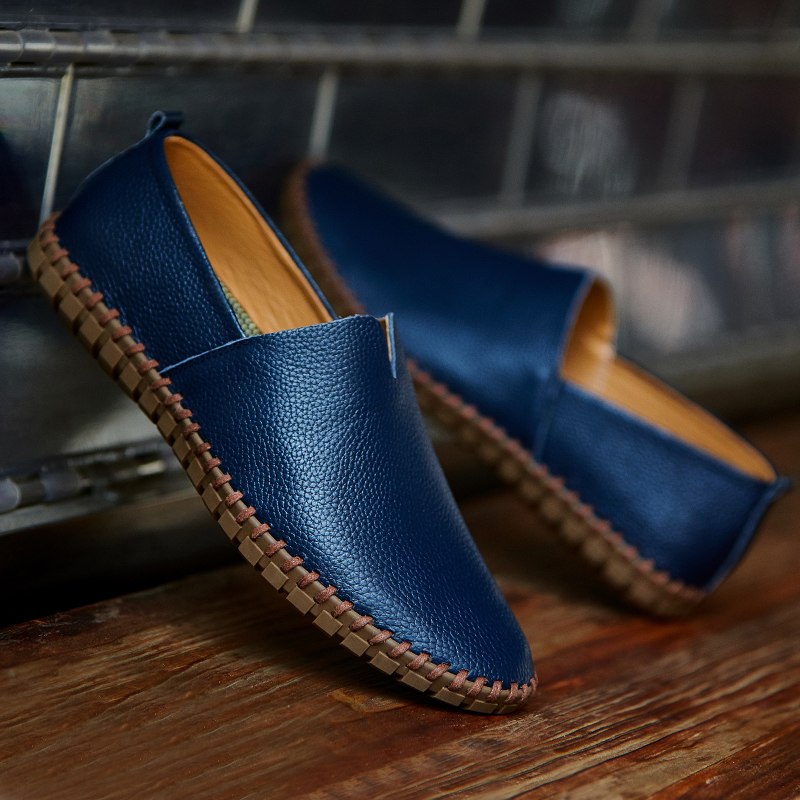 Elegante Herren Slip-On Loafer Fahrschuhe mit Gummisohle. Ideal als bequeme Freizeitschuhe für Herbst & Frühling.