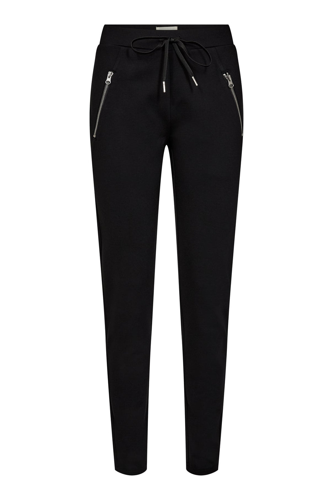 Leichte Damen-Freizeithose mit geradem Bein, Elastikbund und praktischen Seitentaschen.