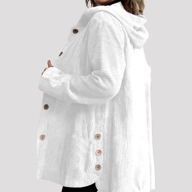 Damen Kapuzenjacke, ideal für Herbst & Winter. Bequeme, unifarbene Freizeitjacke im lässigen Stil.