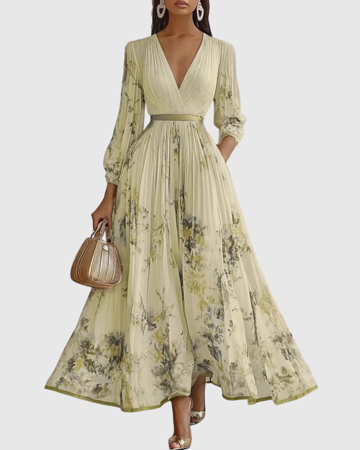 Vielseitiges Damen Maxikleid, plissiert, elegant und komfortabel, perfekt für Freizeit & Feierlichkeiten.