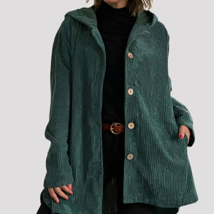 Vielseitige Damen Kapuzenjacke für Herbst & Winter. Lässige, bequeme Oberbekleidung im stylischen Vintage-Look.