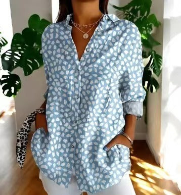 Stilvolle Printbluse für Damen, mit einzigartigem Muster & lockerem Schnitt, ideal für trendige Looks.