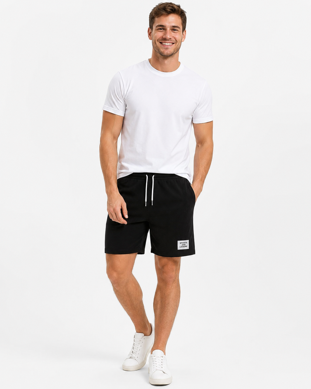Bequeme, leichte Herren Sommer Shorts mit Kordelzug, ideal für warme Tage.