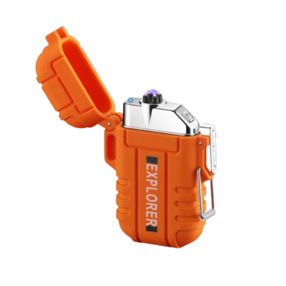 Wasserdichtes, windfestes USB Sturmfeuerzeug. Perfekt für Outdoor, Camping und Survival.