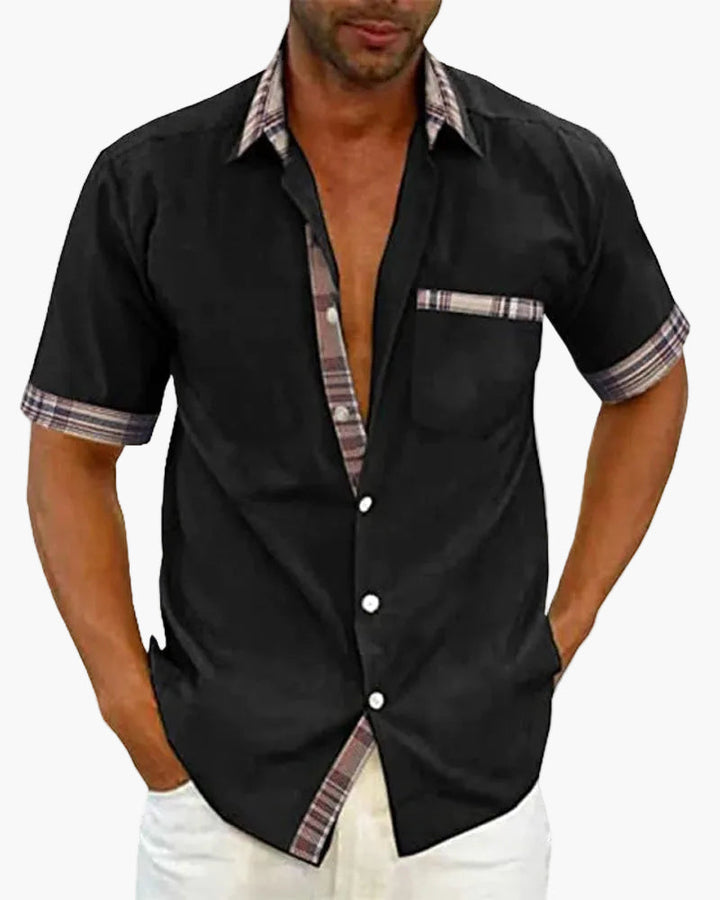Stilvolles Herren Casualhemd mit Karodetail, perfekt als Sommerhemd für Smart-Casual Looks.