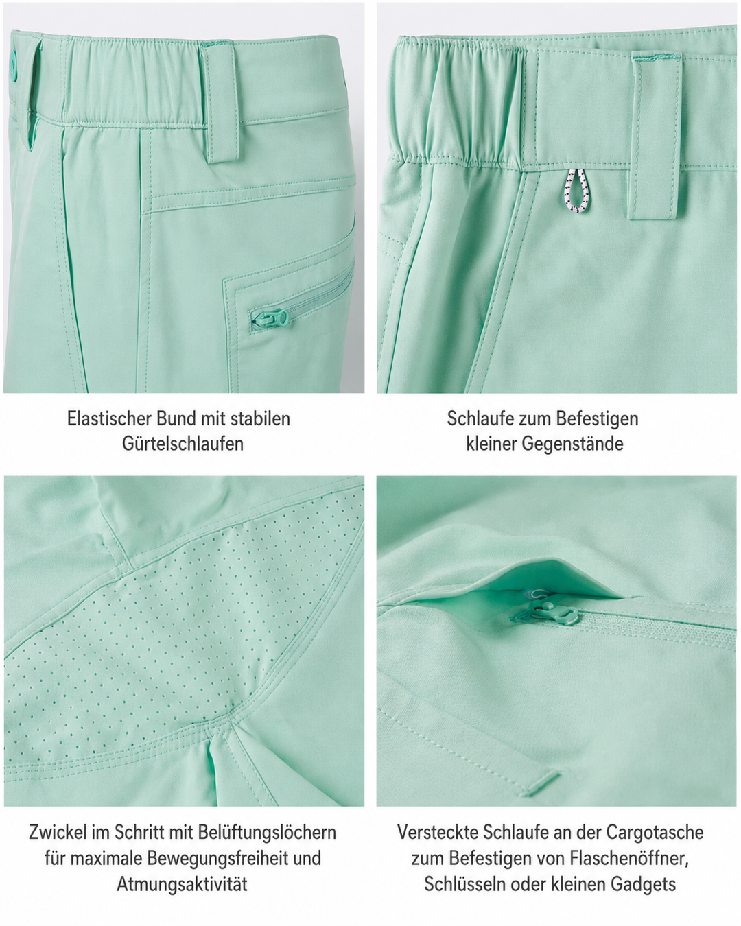 Vielseitige Herren Freizeit Shorts, atmungsaktiv und schnelltrocknend, ideal für Sport und Alltag.