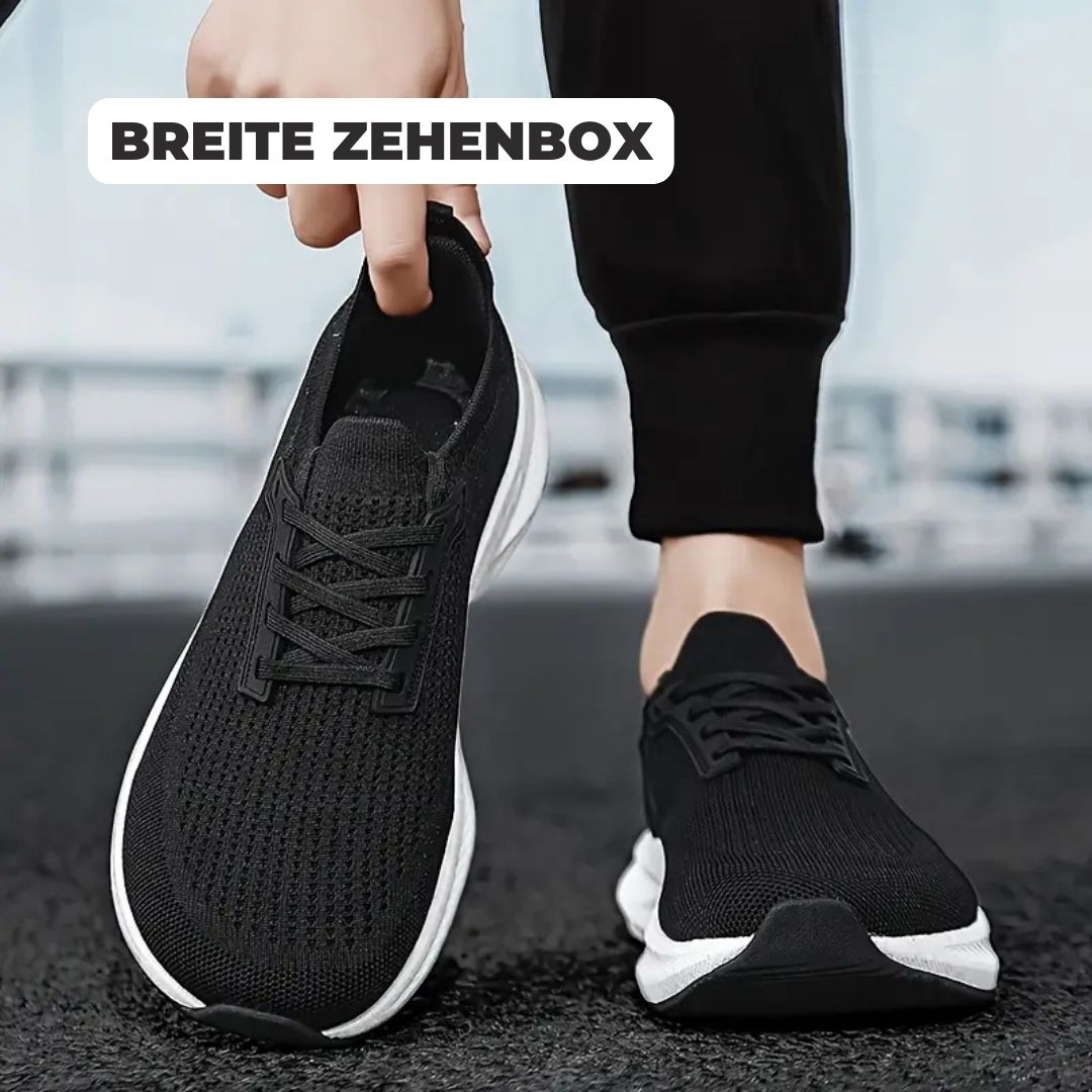 Ein Paar Damen Orthopädische Sneaker, bereit für Komfort & Schmerzlinderung bei jedem Schritt. Dämpfung.