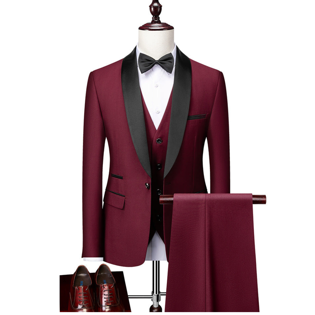 Moderner Herren Business Anzug Dreiteiler Slim Fit, vielseitig für Büro und elegante Veranstaltungen.