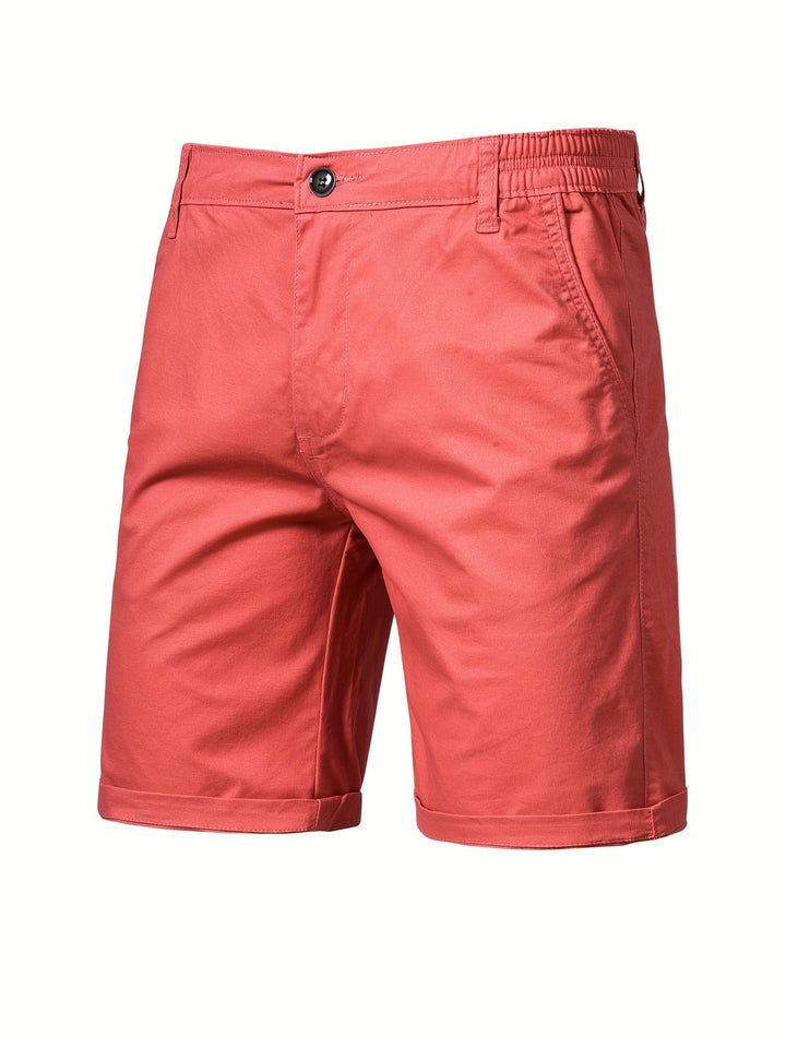 Leichte Herren Kurzehosen Regular Fit in Beige, vielseitige Sommershorts für entspannte Männeroutfits.