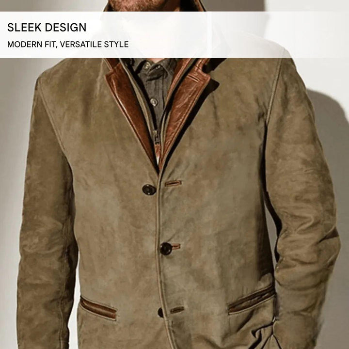 Dunkelblaues Herren Herbst-Sakko Leandro, elegant für Business- und Freizeit-Outfits.