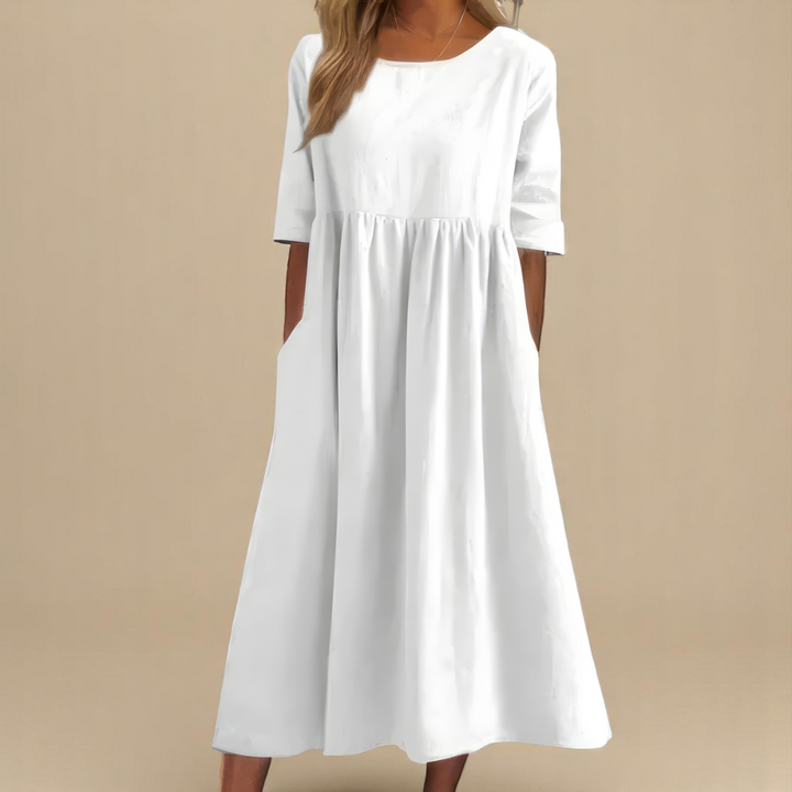 Leichtes Damen Sommerkleid, bequemer Relaxed Fit und stilvolle Midilänge für entspannte Tage.