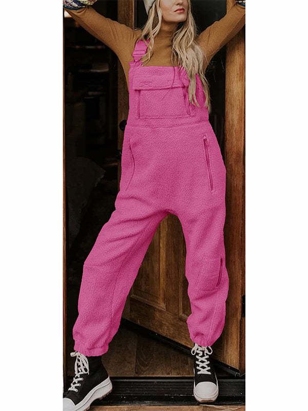 Komfortabler Damen Overall aus warmem Fleece, mit praktischen Seitentaschen.