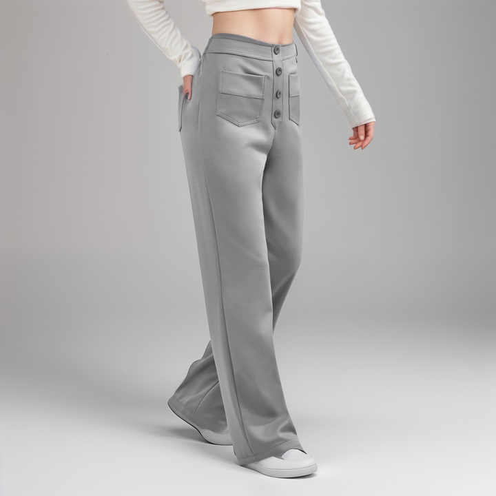 Styling-Hose für Damen, High Waist, weites Bein, formend & elastisch, für einen schlanken Look.