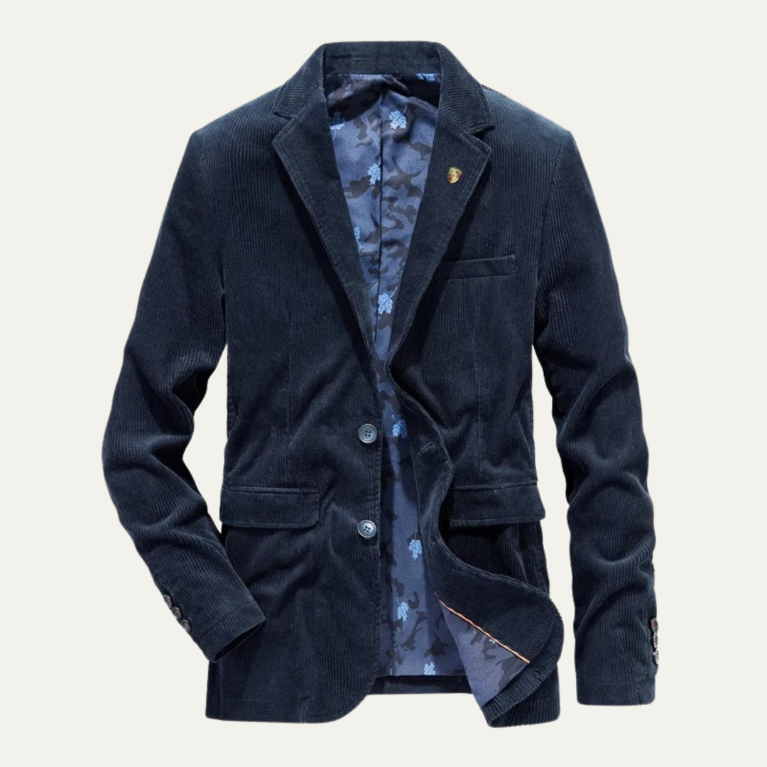 Herren Vintage Blazer mit Ellbogenpatches, elegant für Freizeit & Business Casual. Stilvoll & modern.