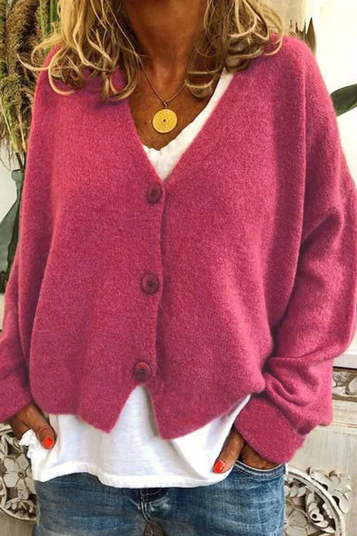 Modische Damen Strickweste V-Ausschnitt. Zeitloses Oberteil für lässige Frühlings- & Herbstlooks.