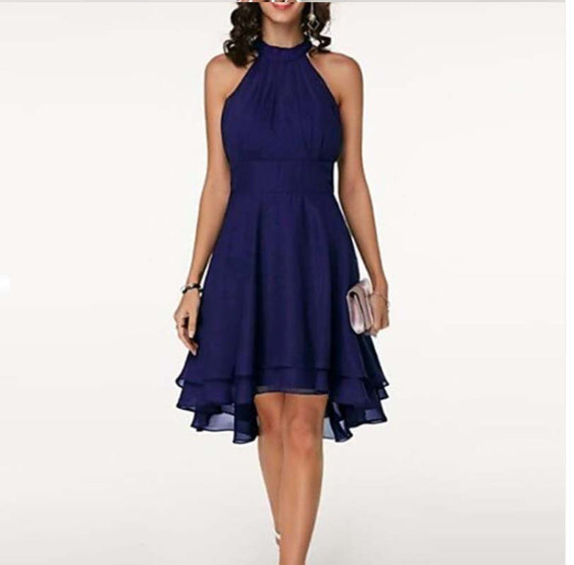 Vintello Damen-Neckholderkleid. Edles Cocktailkleid mit elegantem Stufenrock, ideal für festliche Anlässe & Partys.