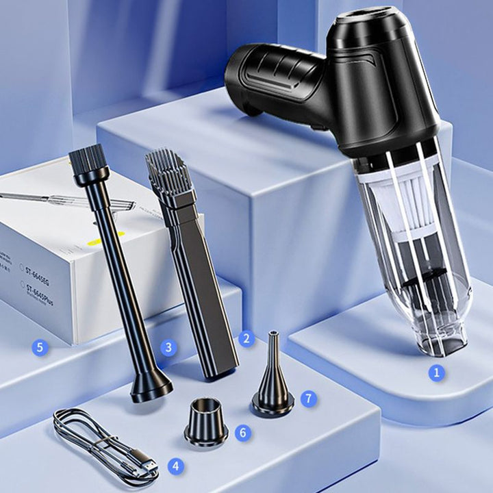 Tragbarer AeroForce Kabelloser Autostaubsauger mit USB-Ladefunktion für flexible, effiziente Autoreinigung.