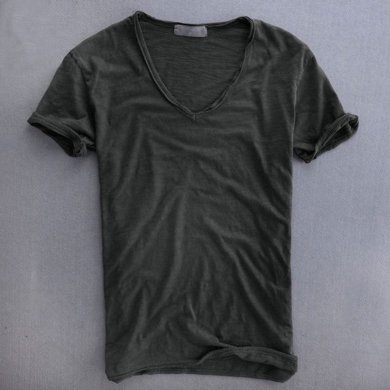 Vielseitiges Herren V-Ausschnitt T-Shirt, bequem für den Alltag, atmungsaktives Kurzarm-Design.