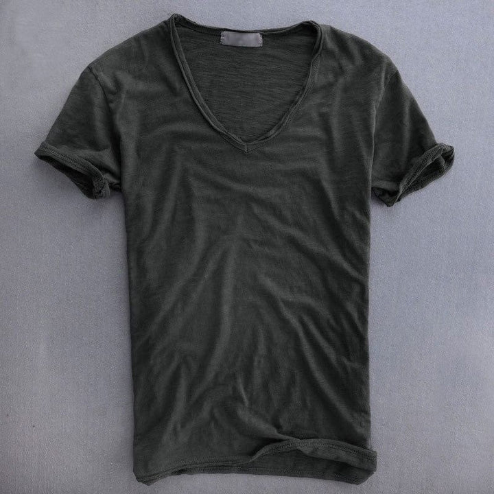 Vielseitiges Herren V-Ausschnitt T-Shirt, bequem für den Alltag, atmungsaktives Kurzarm-Design.