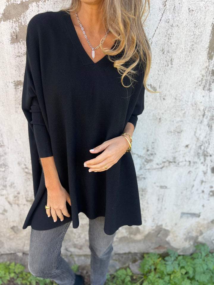 Eleganter Damen V-Ausschnitt Pullover, bequem für Freizeit & Büro, in weichem Strick.
