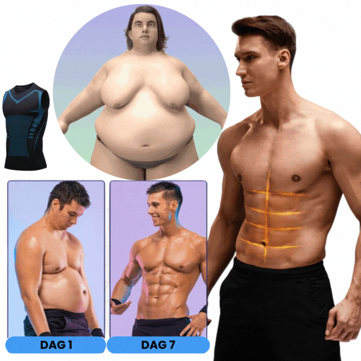 Herren Kompressions-Shaping-Weste für Bauch & Rücken. Komfortabel, atmungsaktiv, figurformend.