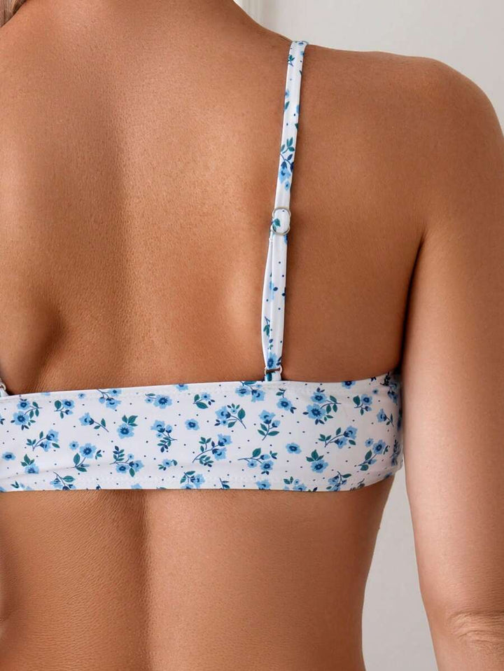 Stylischer Damen Bikini Zweiteiler floral, High Waist. Bügellos und elastisch für entspannte Stunden.