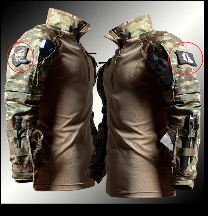 Seitliche Ansicht der taktischen Herren Cargo-Hose mit Taschen und Knieschutz für Outdoor & Sport.