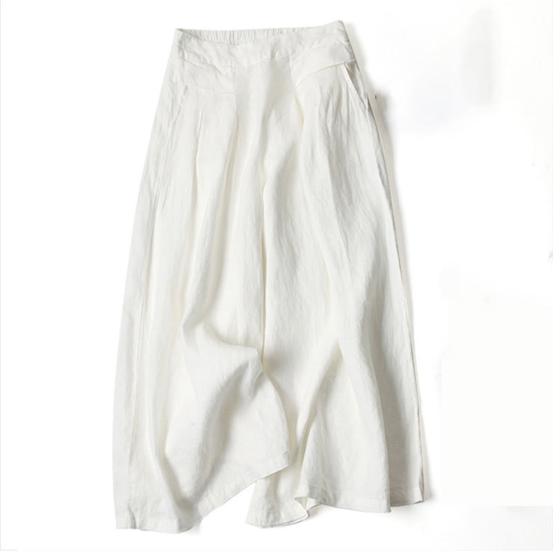 Warme Herbsthose für Damen: Weites Bein, hohe Taille, Gummibund. Komfortable Freizeithose für den Alltag.