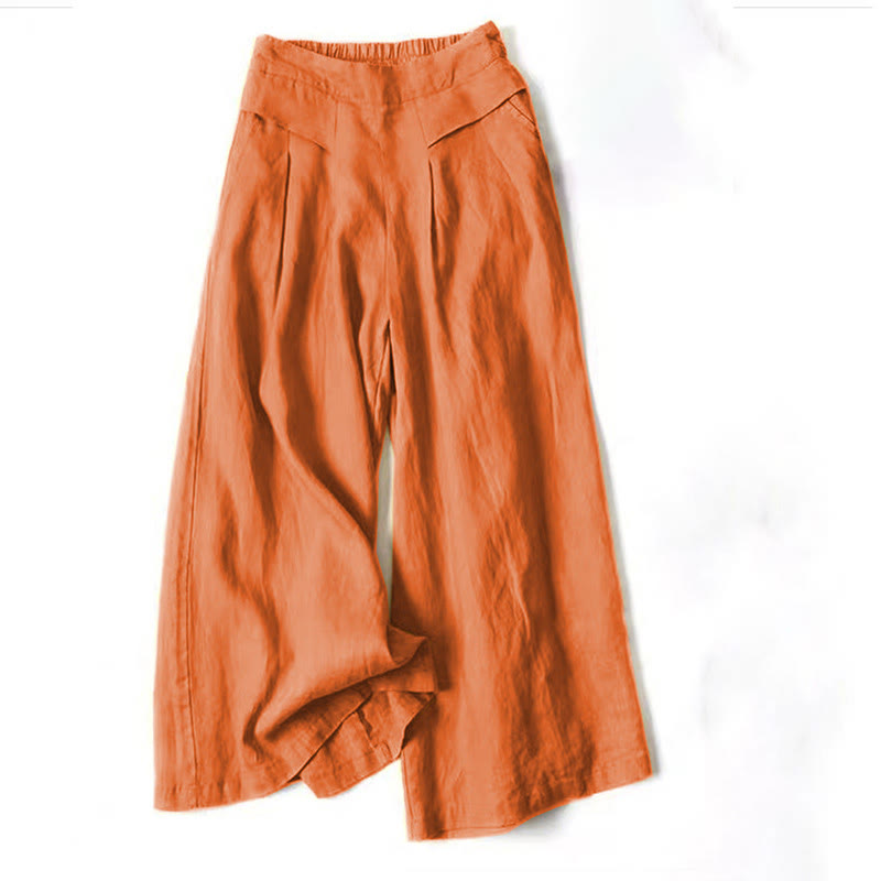 Schicke Herbsthose für Frauen: Weites Bein, hohe Taille, elastischer Bund. Perfekt für einen eleganten Look.