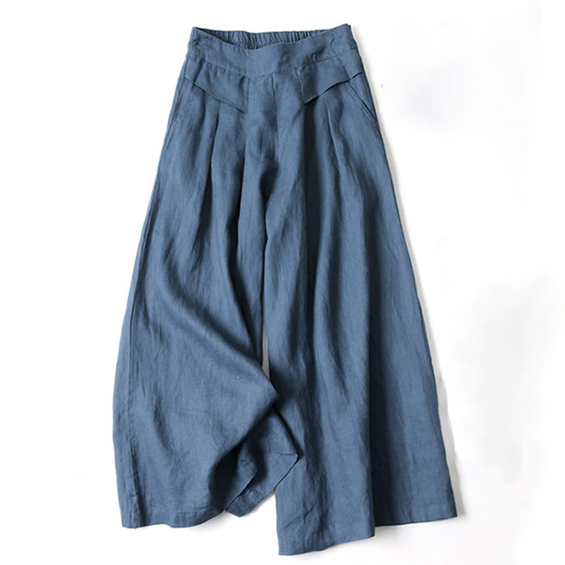 Elegante weite Herbsthose für Damen, hohe Taille, elastischer Bund. Vielseitig für Freizeit & Büro.