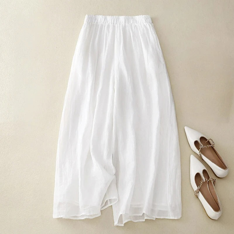Vielseitige Damen Sommerhose aus Leinen, gerades Bein, bequem & stilvoll für Alltag & Casual Chic.