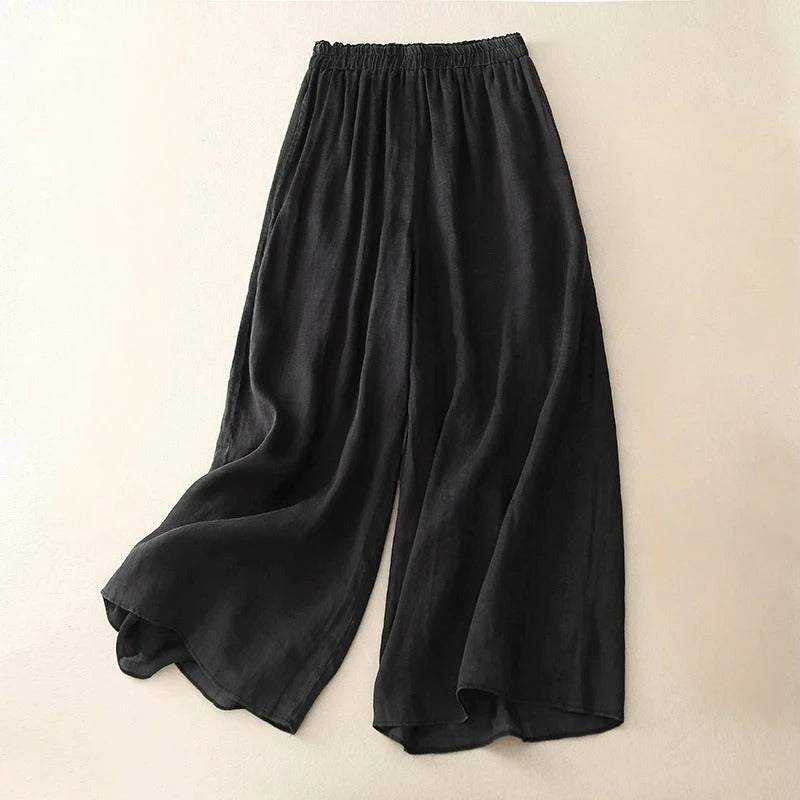 Klassische Leinenhose für Damen mit geradem Schnitt, atmungsaktiver Stoff für maximalen Komfort.