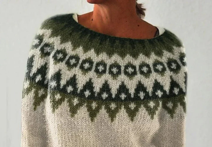 Modischer Damen Pullover, Feinstrick, in Khaki. Rundhals, Langarm. Perfekt für elegante Freizeit-Looks.