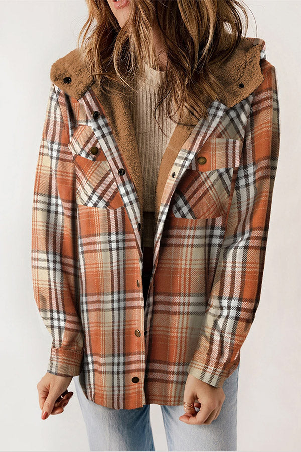 Robuste Herren Flanelljacke mit Teddyfutter (Sherpa) & Kapuze, ideal als Oberbekleidung im Winter.