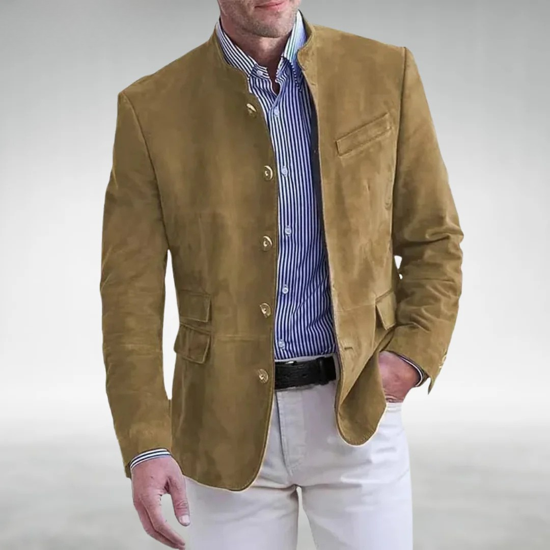Herren Jacke Regular Fit mit Stehkragen, elegant für Business & Freizeit. Zeitlose Übergangsjacke mit Komfort.