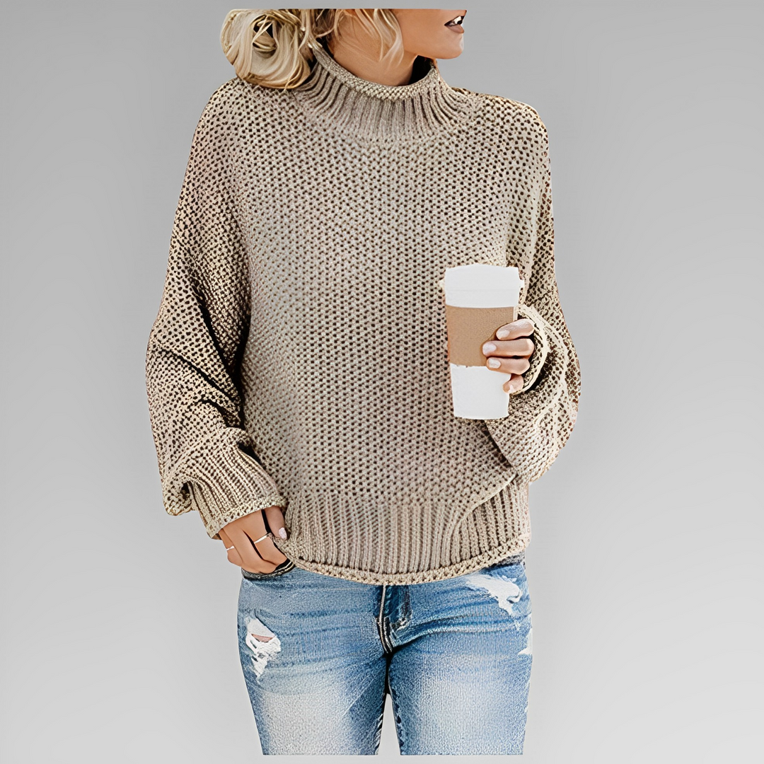 Damen-Rollkragenpullover aus feinem Strick, modisch und warm, perfekt für Business und Casual im Winter.