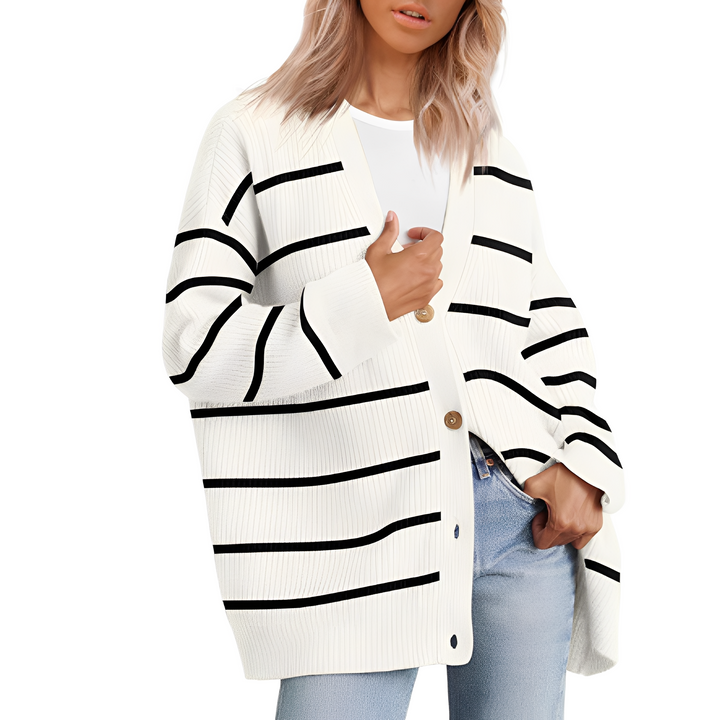 Eleganter Damen Oversize Cardigan: Modische Strickjacke, ideal für stilvolle Alltags-Looks.