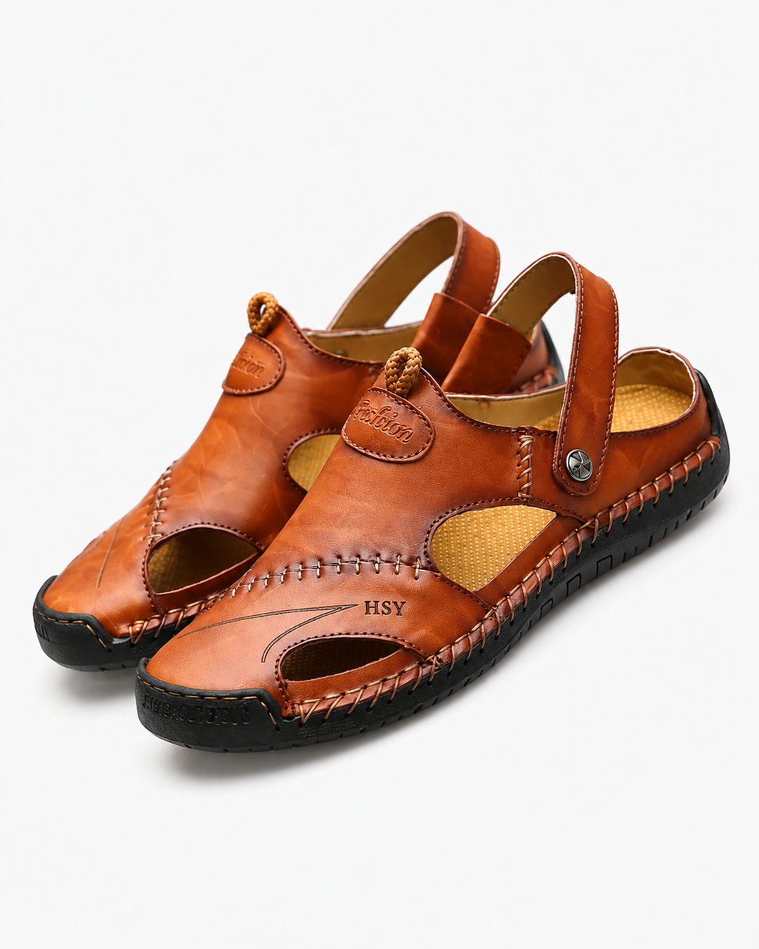 Herren Sommer Strand-Slipper, braun, für maximalen Komfort. Bequeme Urlaubssandalen mit weichem Fußbett für Freizeit & Reise.