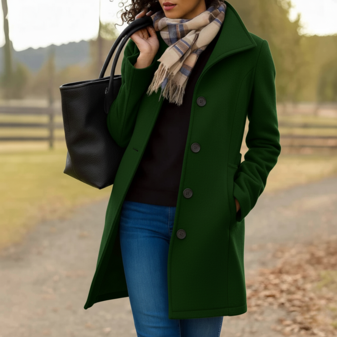 Klassischer Damen Knopfmantel, elegant, idealer Übergangsmantel für Frühling & Herbst.