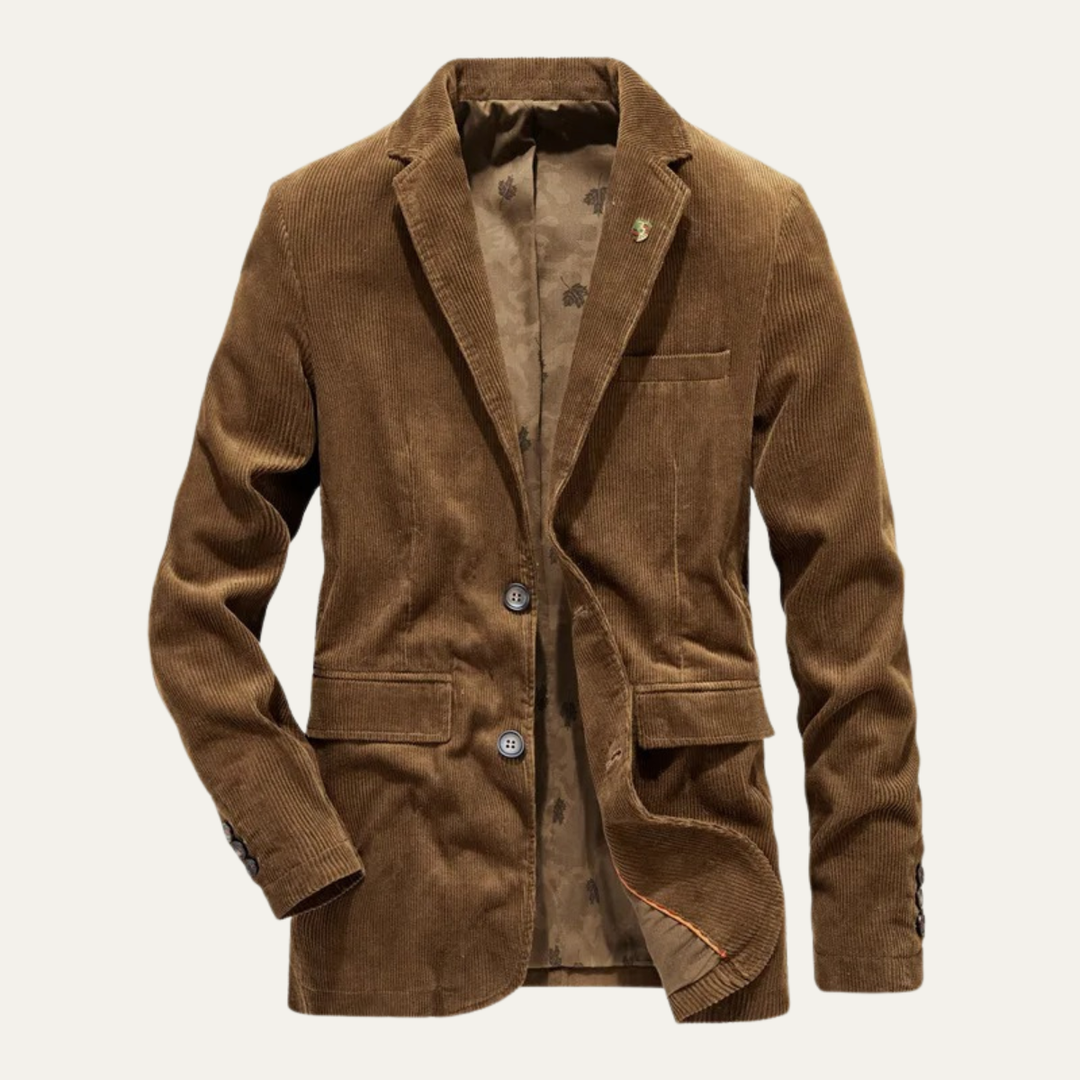 Modernes Jackett für Herren: Vintage-Stil, elegant & freizeittauglich dank markanter Ellbogenpatches.