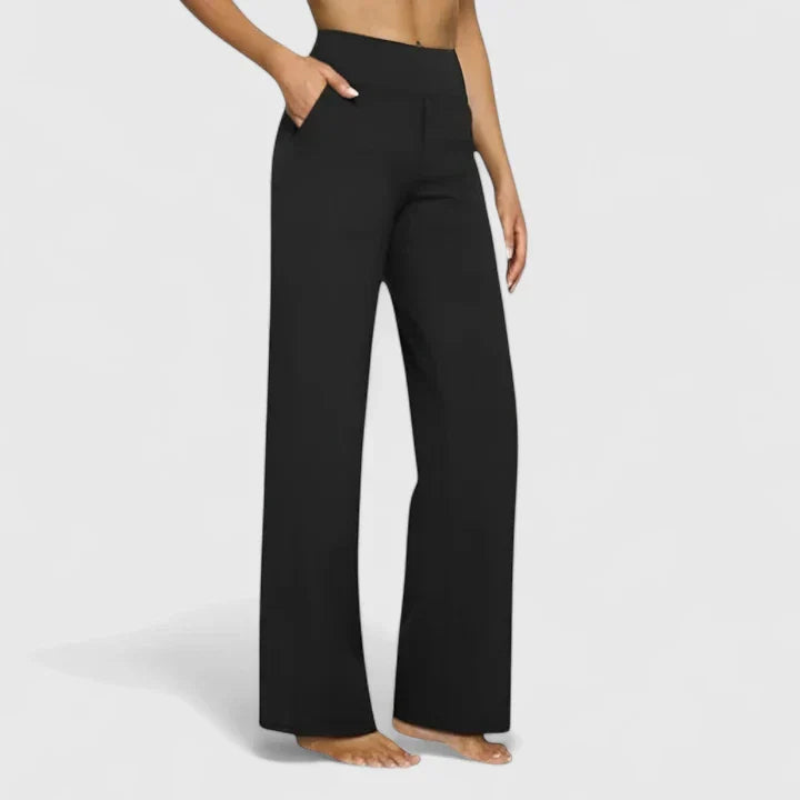Moderne Damenhose mit geradem Bein und tailliertem Schnitt; komfortabel und stilvoll.