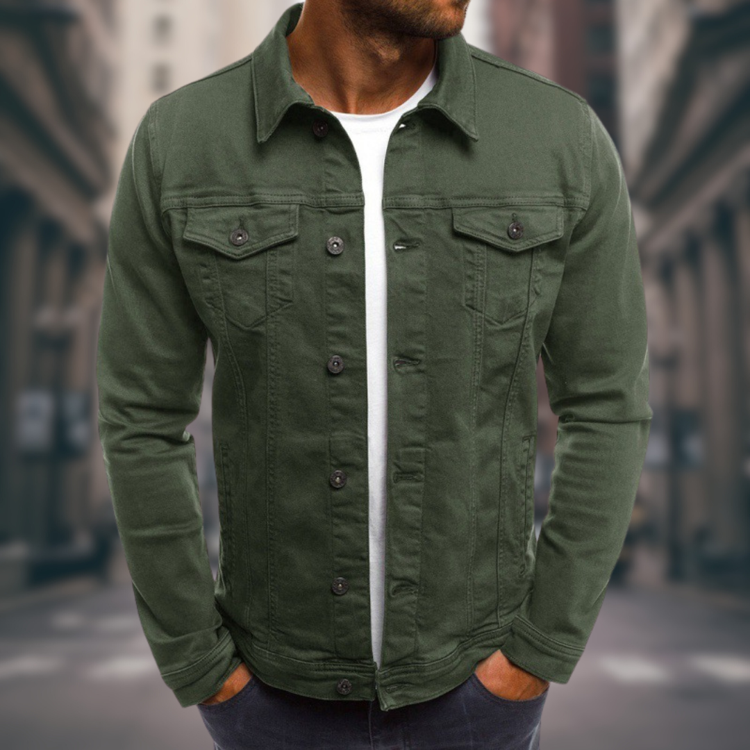Herren Modische Rolando Jeansjacke aus Denim, zeitloser Casual-Look, bequem für Freizeit.
