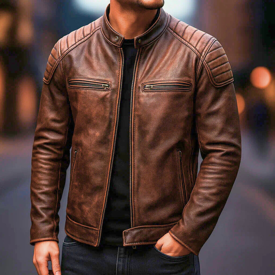 Elegante Herren Übergangsjacke mit Reißverschluss, warm & bequem für den Alltag.