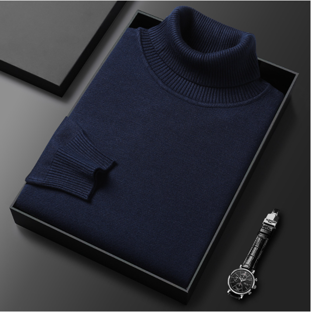 Stilvoller Herren Rollkragenpullover, ideal für Business Casual & elegante Freizeitlooks im Winter.
